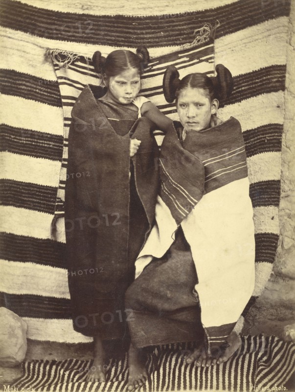 Moki Girls; John K. Hillers, American, 1843 - 1925, 1879; Albumen silver print