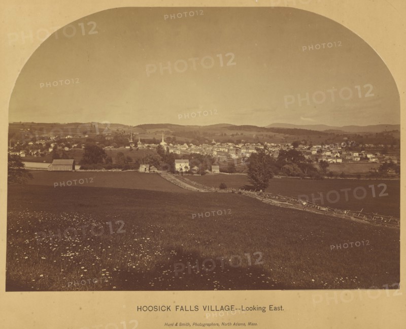 Hoosick Falls Village - Looking East; Hurd & Smith, American, active 1867 - 1900, 1871; Albumen silver print