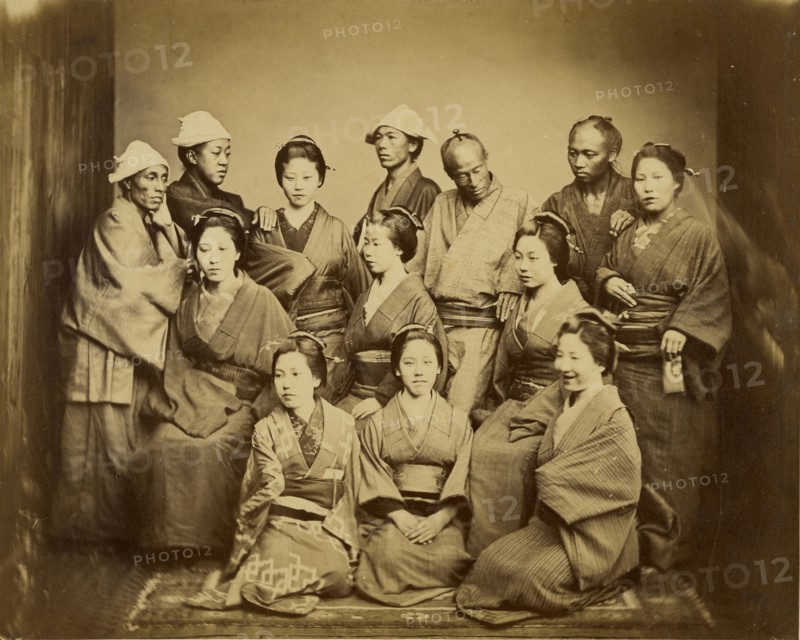 Japanese Family; Felice Beato, 1832 - 1909, about 1862; Albumen silver print