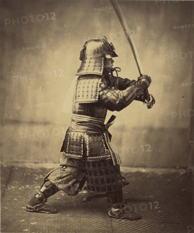 Japanese Warrior in Armour; Felice Beato, 1832 - 1909, 1865 - 1867; Albumen silver print
