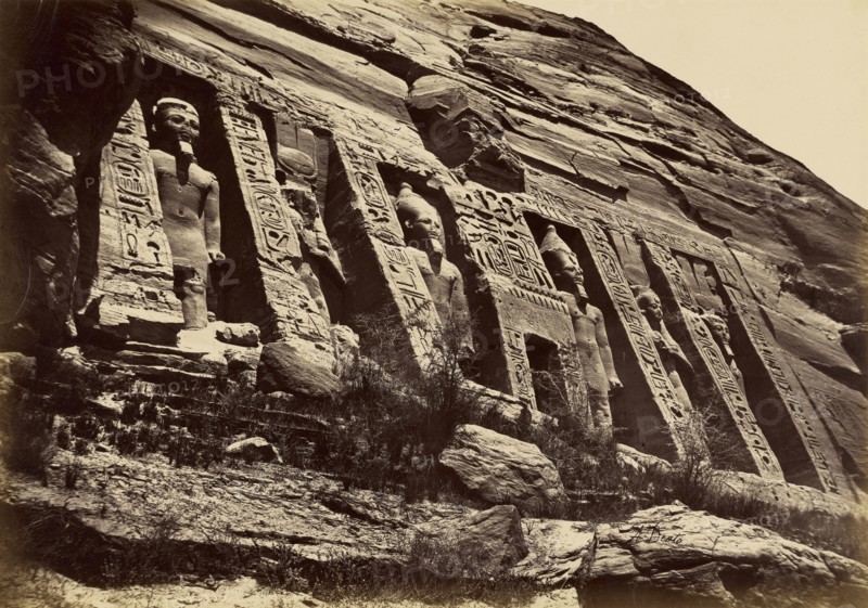 Nubia - The Small Temple at Abu Simbel; Antonio Beato, English, born Italy, about 1835 - 1906, 1880 - 1889; Albumen silver