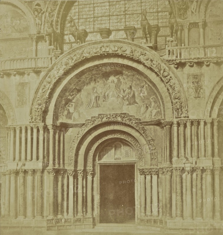 Doorway, Saint Mark's Basilica; Venice, Italy, Europe; about 1855 - 1865; Albumen silver print