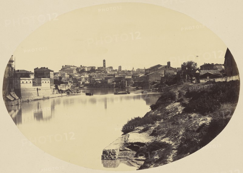View of Rome and the Tiber; Robert Macpherson, Scottish, 1811 - 1872, 1850s; Albumen silver print