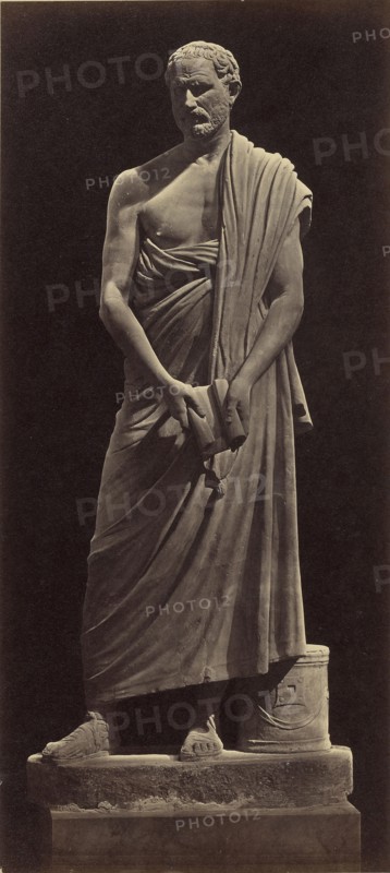 Statue of Demosthenes - Vatican Museum; Robert Macpherson, Scottish, 1811 - 1872, 1850s; Albumen silver print