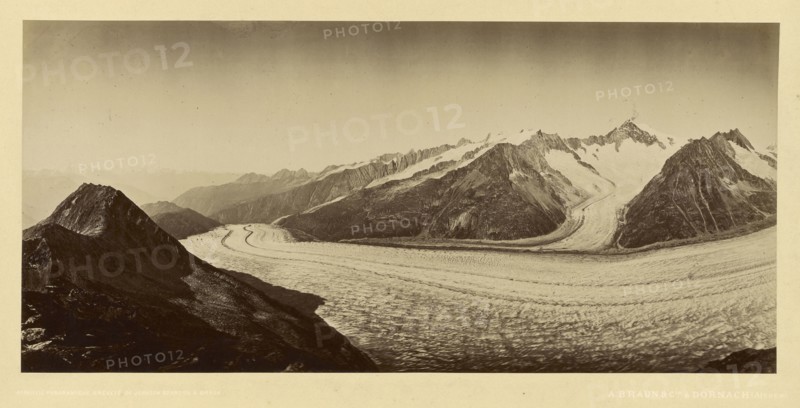 Snowy mountain pass; Adolphe Braun, French, 1811 - 1877, France; about 1865 - 1875; Albumen silver print