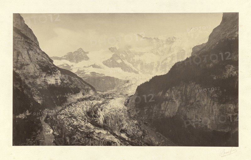 Grindelwald Glacier; Bisson Frères, French, active 1840 - 1864, Alps, Switzerland; about 1860; Albumen silver print