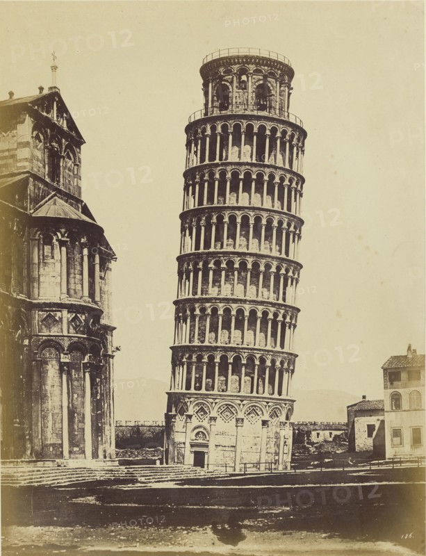Leaning Tower of Pisa; Fratelli Alinari, Italian, founded 1852, Italy; 1850s; Albumen silver print