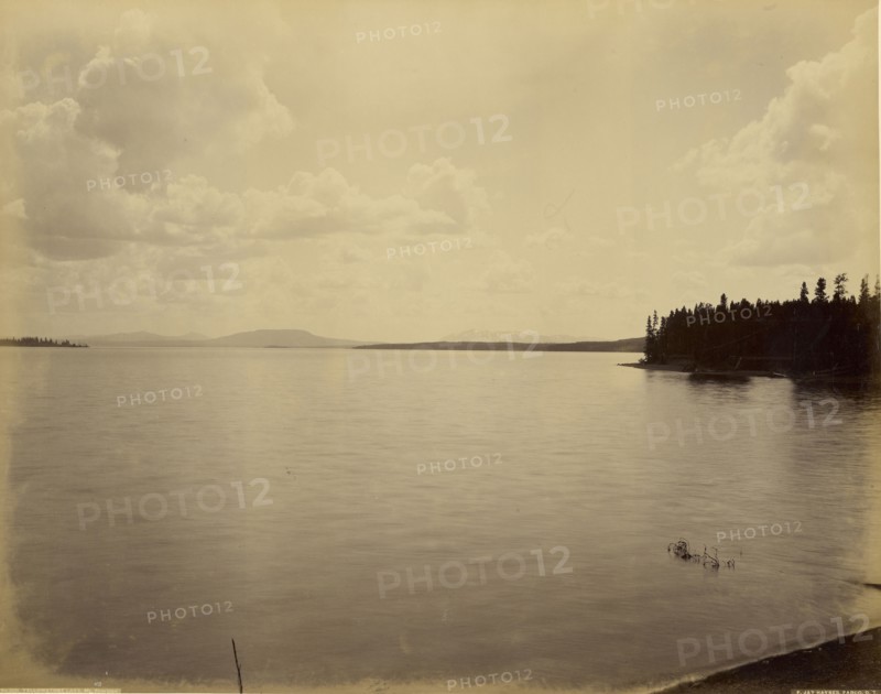 Yellowstone Lake, Mt. Sheridan; Frank Jay Haynes, American, 1853 - 1921, 1881 - 1916; Albumen silver print