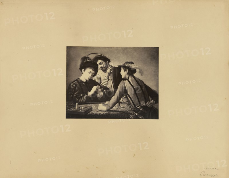 Caravaggio's  The Cardsharps; James Anderson, British, 1813 - 1877, Rome, Italy; about 1845 - 1855; Albumen silver print