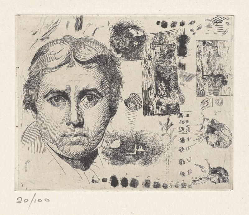Portrait of Jean Auguste Dominique Ingres; Charles Nègre, French, 1820 - 1880, plate about 1844; print April 1982; Engraving