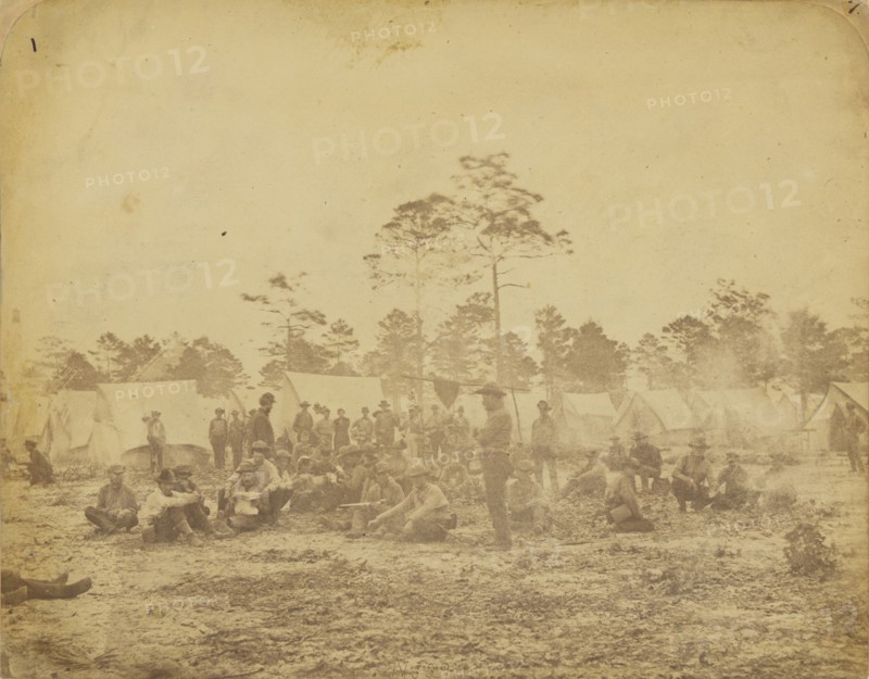 Civil War Camp; Jay Dearborn Edwards, American, 1831 - 1900, about 1861; Albumen silver print