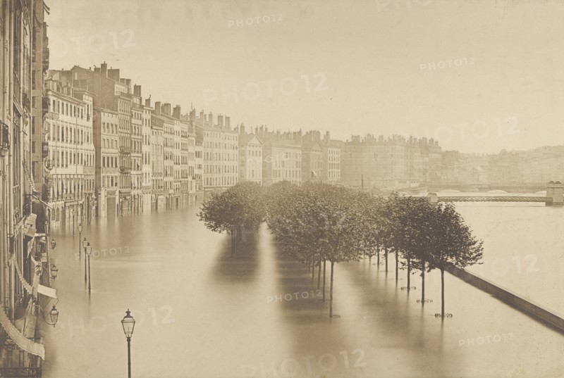 A Flood in Lyon; Louis-Antoine Froissart, French, 1815 - 1860, Lyon, France; 1856; Albumen silver print from a wet collodion