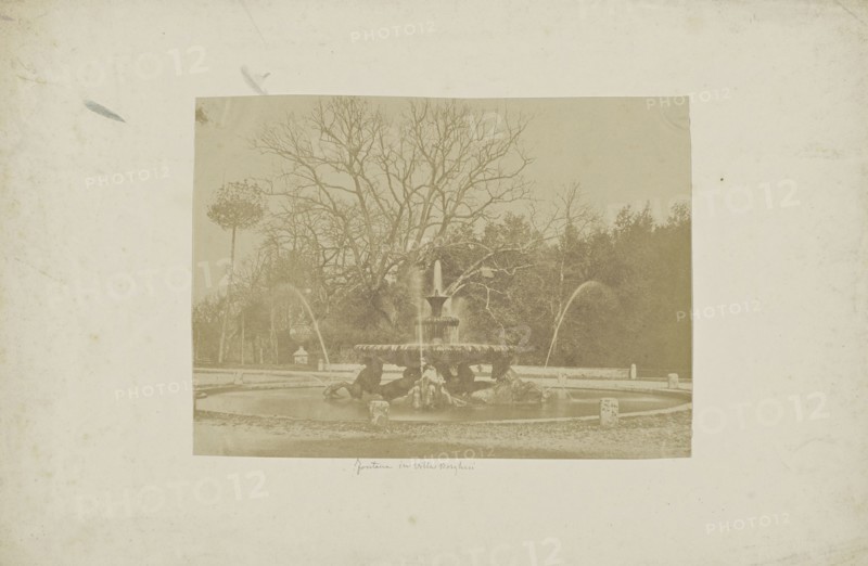 Fountain at Villa Borghese; Italian; Rome, Italy, Europe; about 1850 - 1855; Salted paper print; 18.9 x 26.1 cm