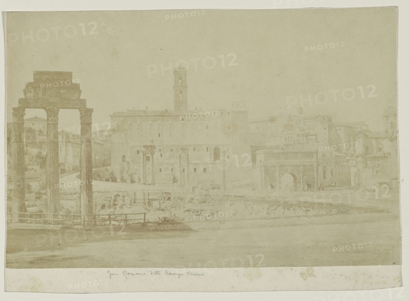 Roman Forum; Italian; Rome, Italy, Europe; about 1853; Salted paper print; 18.1 x 27.9 cm 7 1,8 x 11 in