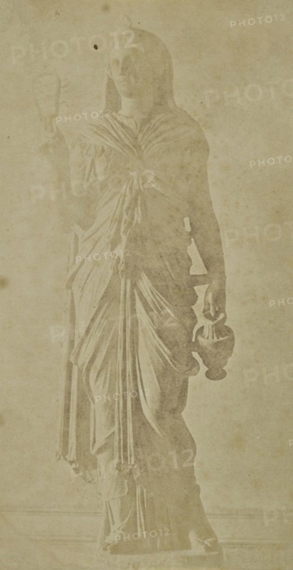 Statue of Isis, Musei Capitolini; Rome, Italy, Europe; about 1850 - 1859; Salted paper print; 19.2 x 10 cm 7 9,16 x 3 15,16 in