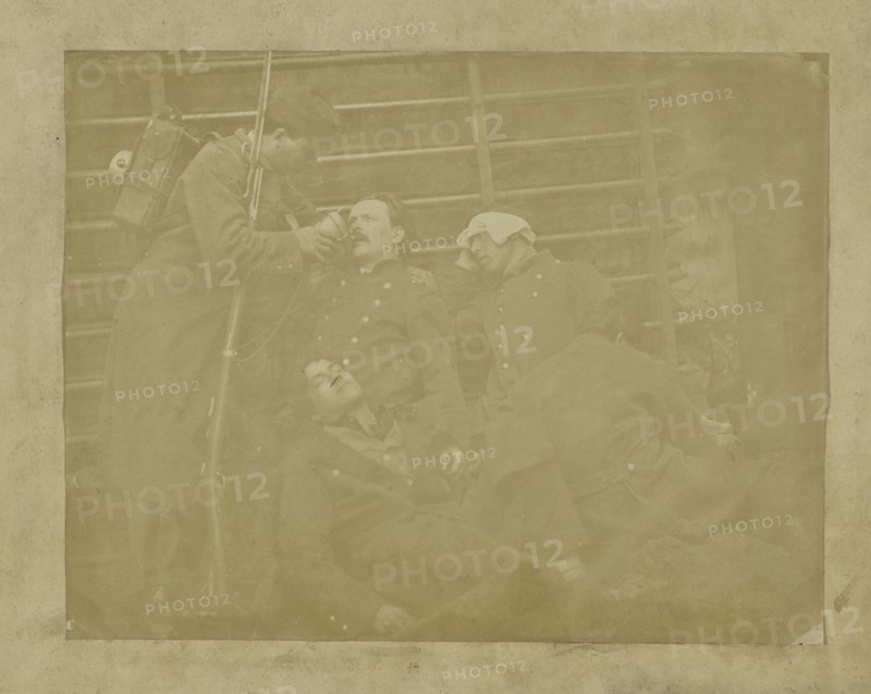 Mobile Burgundians during the action at Champigny; Paris, France, Europe; about 1870; Albumen silver print