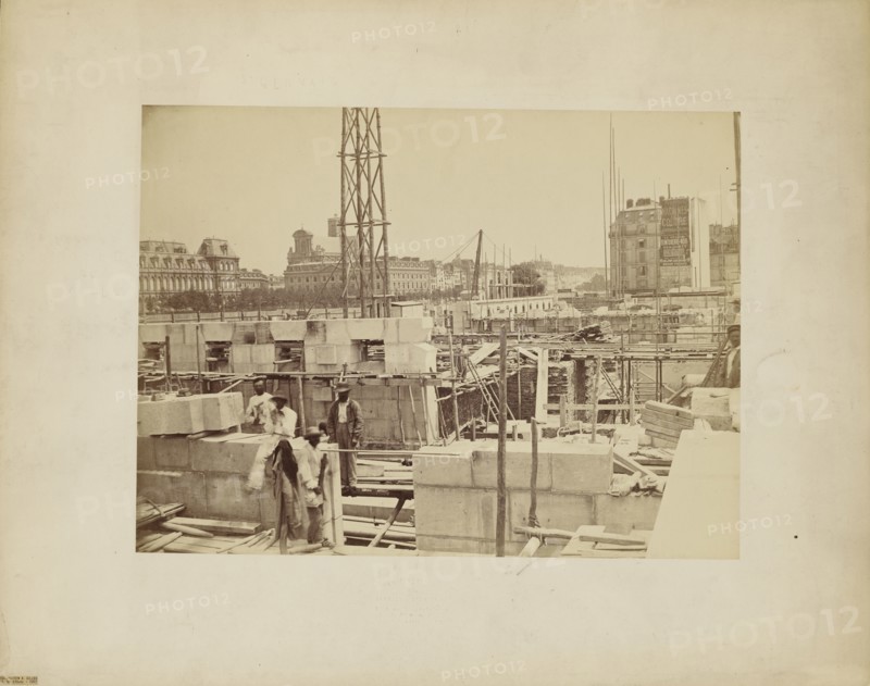 Construction Site in Paris; Delmaet & Durandelle, French, Paris, France; about 1866; Albumen silver print