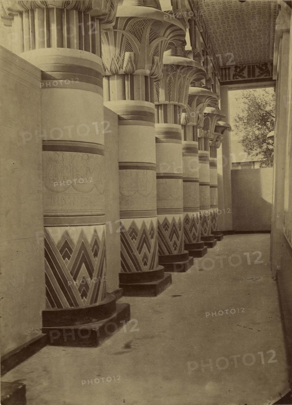 Temple de Philae. Galerie; H. Laurent, French, active Egypt and Paris, France 1860s - 1870s, Paris, France; 1867; Albumen