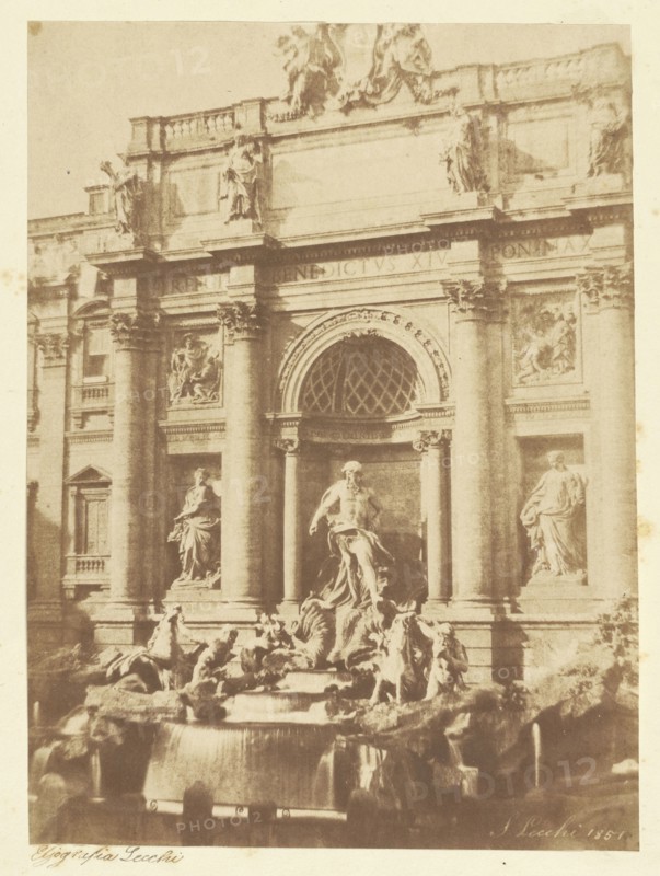 Fontana di Trevi; Stefano Lecchi, Italian, 1805 - about 1859,1863, Rome, Italy; 1851; Salted paper print; 22.2 x 16.5 cm