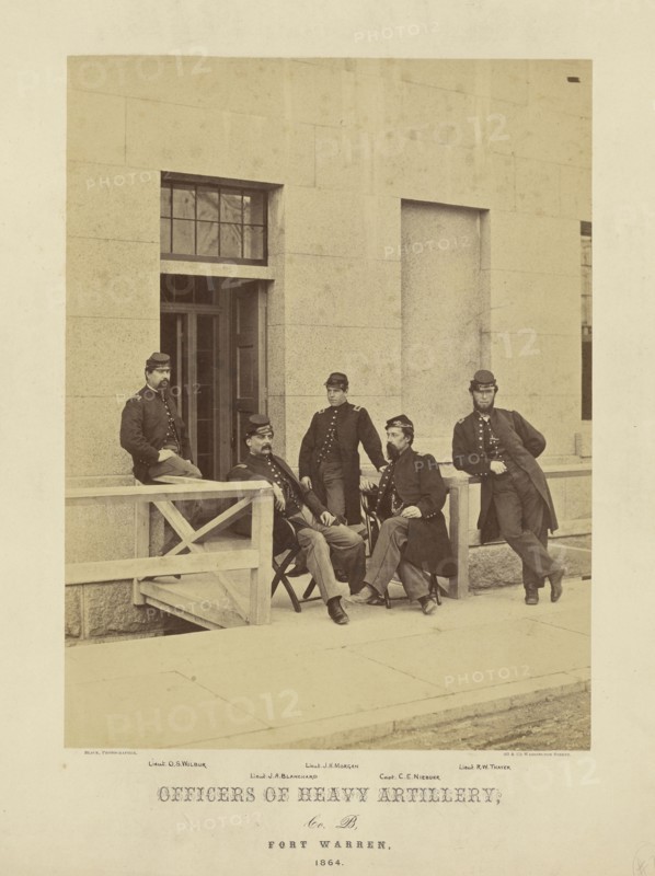 Officers of Heavy Artillery, Company B, Fort Warren; James Wallace Black, American, 1825 - 1896, Fort Warren, Massachusetts