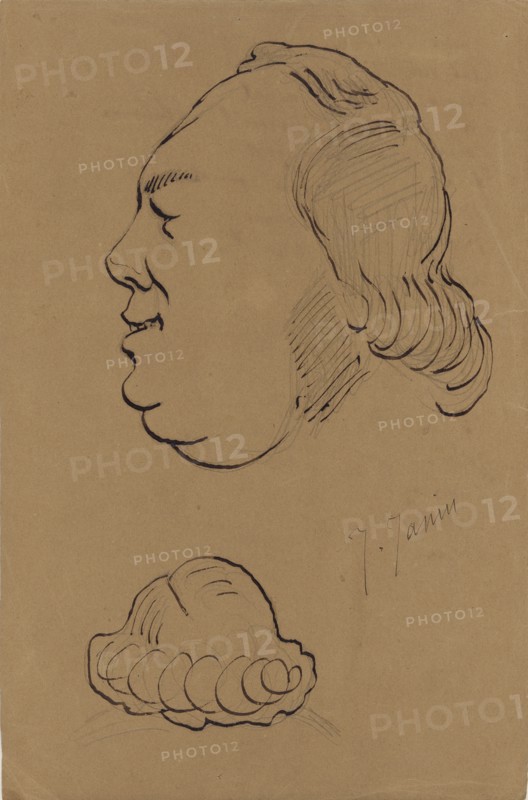 Caricature of Jules Janin; Nadar, Gaspard Félix Tournachon, French, 1820 - 1910, about 1848; Graphite on paper; 24.1 × 15.9 cm