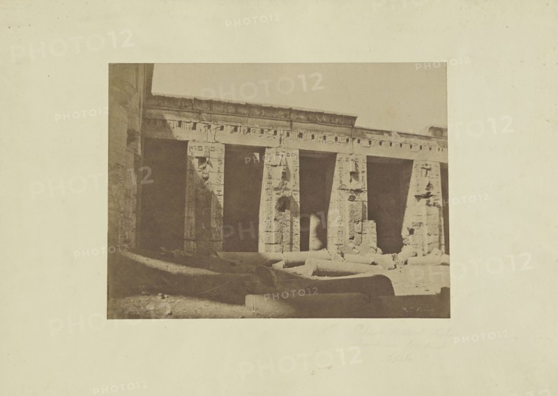 Thèbes. Palais de Médinet Habou, seconde cour, face Ouest; John Beasly Greene, American, born France, 1832 - 1856, Medinet Habu