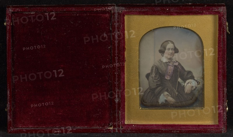 Portrait of a Seated, Well-dressed Woman; British; 1845 - 1850; Daguerreotype, hand-colored