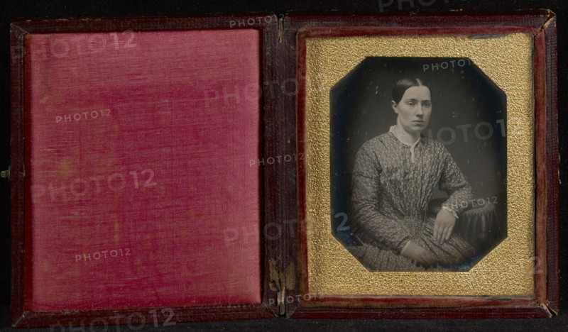 Portrait of a Seated Woman; American; about 1845; Daguerreotype, hand-colored