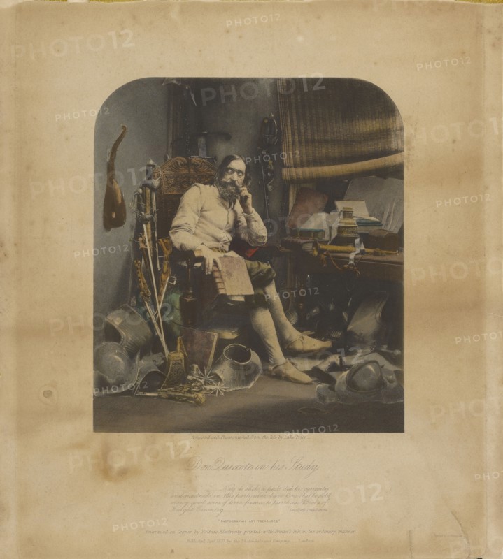 Don Quixote in His Study; William Lake Price, British, 1810 - 1896, London, England; negative 1856; print January 1857