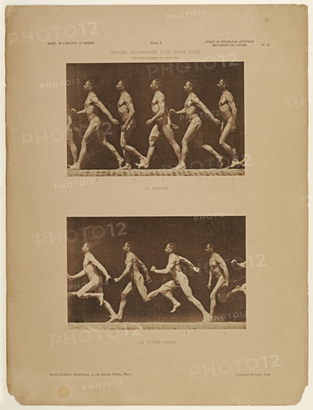 La Marche , La Course Rapide; Étienne Jules Marey, French, 1830 - 1904, Michel Berthaud, French, active 1860s - 1880s