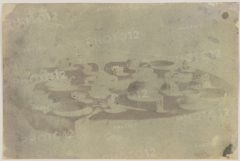 Breakfast Table; William Henry Fox Talbot, English, 1800 - 1877, 1839; Photogenic drawing negative, iodide fixed; 13.3 × 20.2