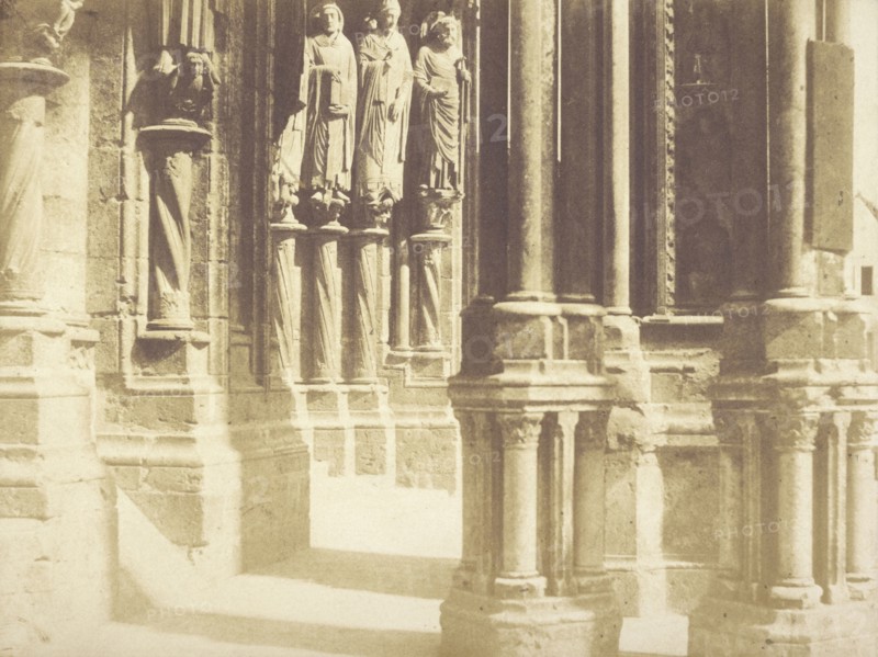 Detailed view of the external colonnade of Bourges Cathedral; Pierre-Émile-Joseph Pécarrère, French, 1816 - 1904, Bourges