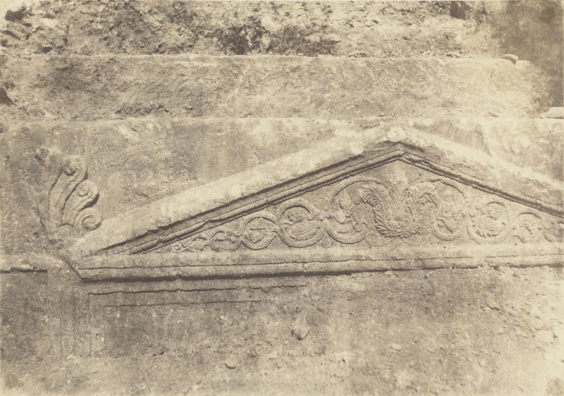Jérusalem. Vallée de Josaphat. Fronton du Tombeau de Josaphat; Auguste Salzmann, French, 1824 - 1872)