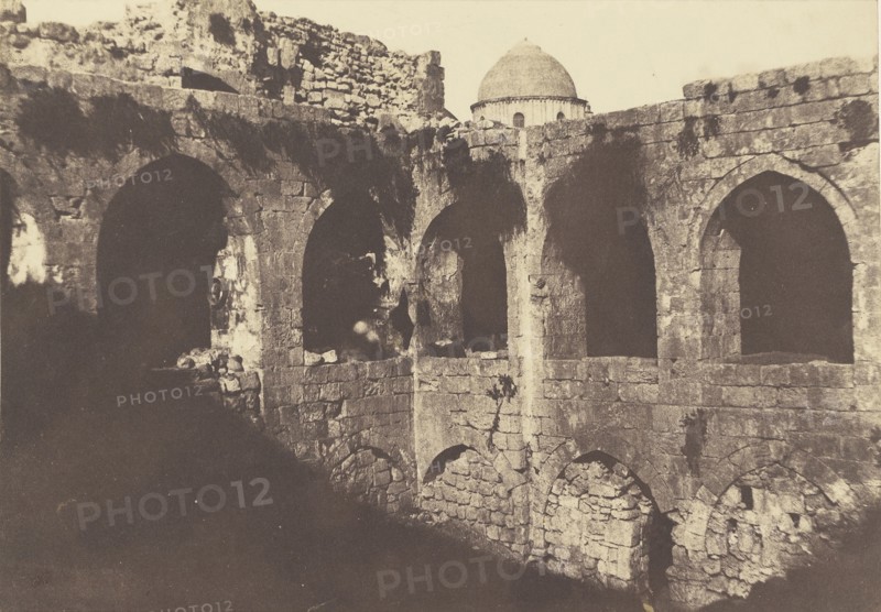 Jérusalem. Cloître de Sainte-Marie La Grande; Auguste Salzmann, French, 1824 - 1872, Louis Désiré Blanquart-Evrard French
