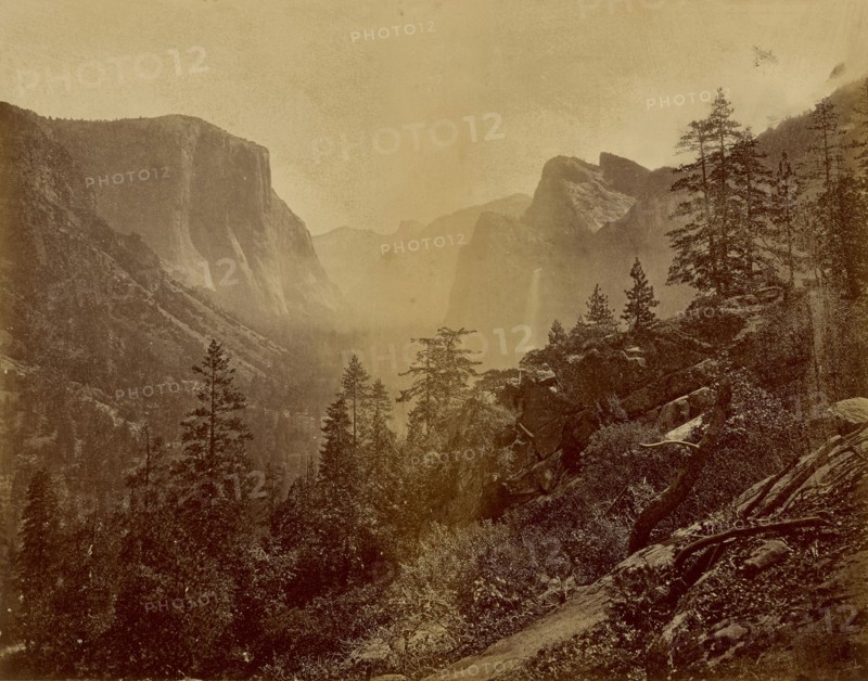 Yosemite Valley, Early Morning from Rock of the Moon, No. 2; Eadweard J. Muybridge, American, born England, 1830 - 1904