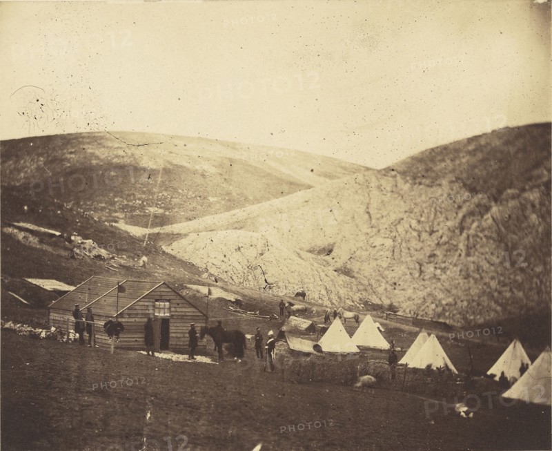 Camp of the 4th Dragoon Guards near Karyin; Roger Fenton, English, 1819 - 1869, 1855; published April 5, 1856; Salted paper