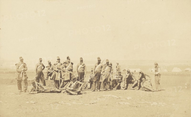 Chasseurs d'Afrique; Roger Fenton, English, 1819 - 1869, 1855; published November 19, 1856; Salted paper print; 15.1 × 24.4 cm