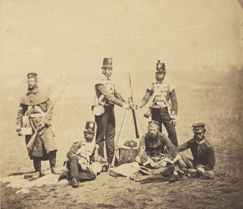 English Infantry Piling Arms; Roger Fenton, English, 1819 - 1869, 1855; published November 19, 1855; Salted paper print