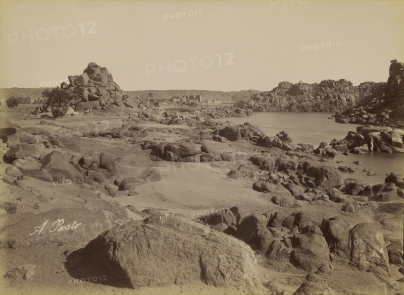 View of Shellal with the Island of Philae , Vue de Chelal avec l'Ile de Phile; Antonio Beato, English, born Italy, about 1835