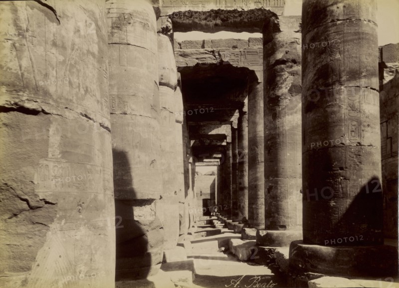 Abydos, Exterior of the Temple , Abydos, Exterieur du Temple; Antonio Beato, English, born Italy, about 1835 - 1906, 1880