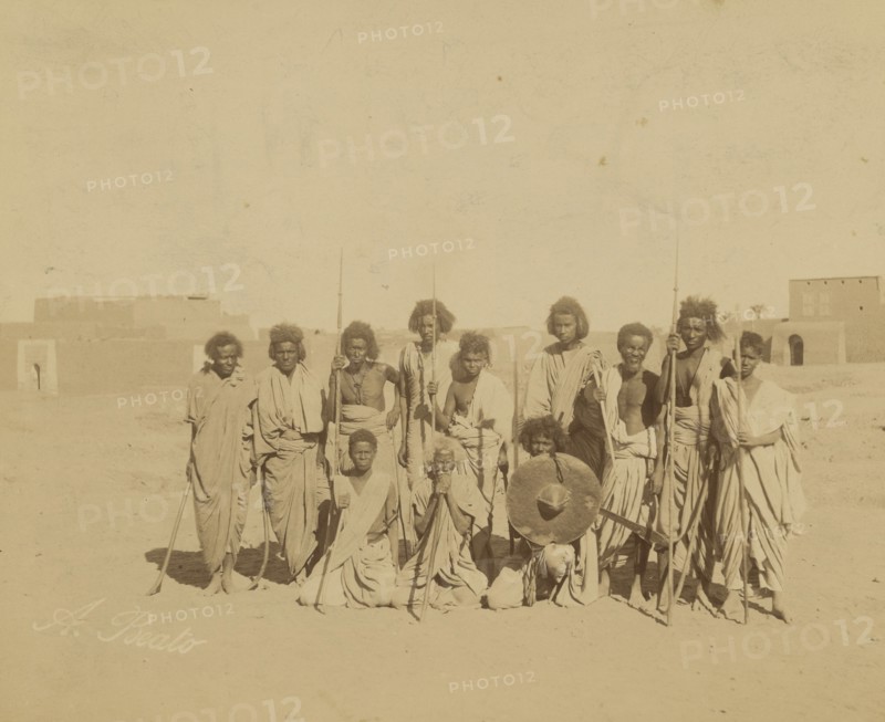 Nubians, Upper Egypt; Antonio Beato, English, born Italy, about 1835 - 1906, 1880 - 1889; Albumen silver print