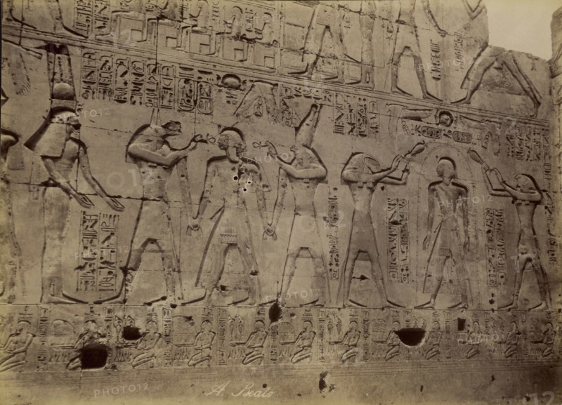Abydos, Purification of the King , Abydos, Purification de Roi; Antonio Beato, English, born Italy, about 1835 - 1906, 1880
