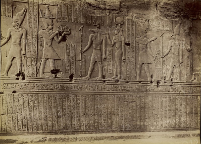 Kom Ombos, Bas Reliefs; Antonio Beato, English, born Italy, about 1835 - 1906, 1880 - 1889; Albumen silver print