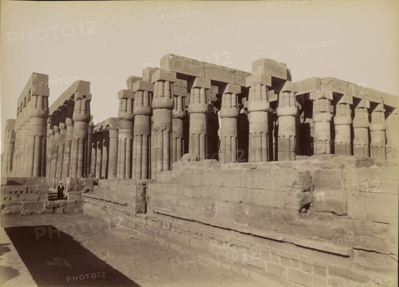 View of the Temple at Luxor , Luxor, Vue du Temple; Antonio Beato, English, born Italy, about 1835 - 1906, 1880 - 1889; Albumen