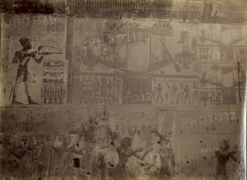 Abydos, The Divine Barge , Abydos, La Barque Divine; Antonio Beato, English, born Italy, about 1835 - 1906, 1880 - 1889