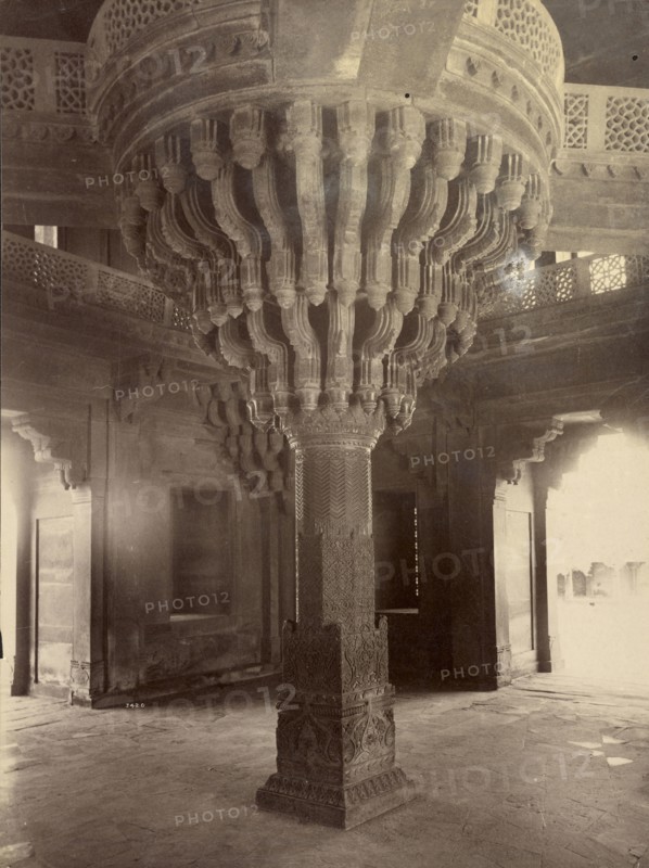 Remarkable Pillar Supporting the Throne in Diwan-i Am - Fathepur Skri; Lala Deen Dayal, Indian, 1844 - 1905, 1885 - 1887