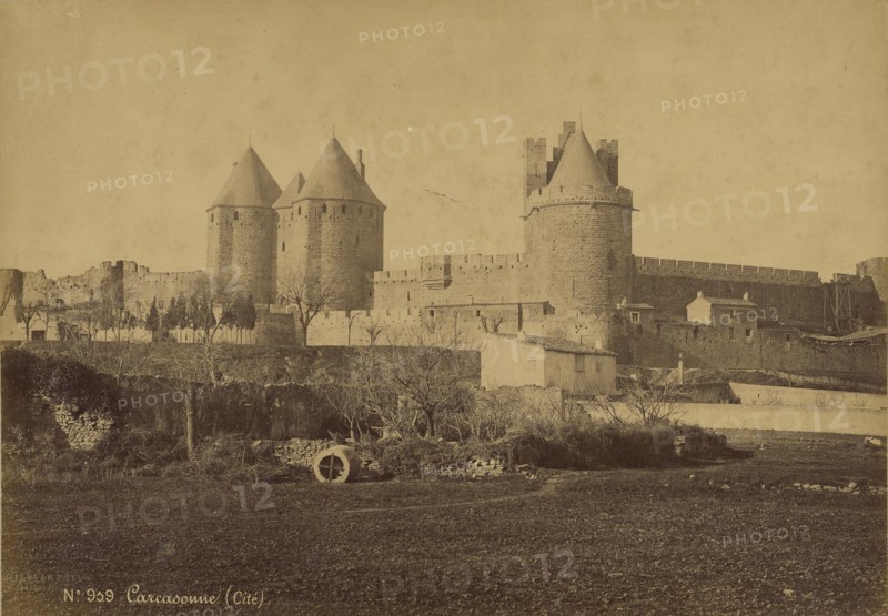 Carcassonne; Médéric Mieusement, French, 1840 - 1905, Carcassonne, France; 1870s; Albumen silver print