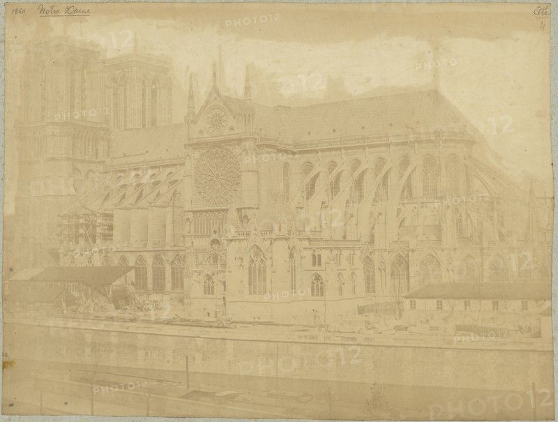 Notre Dame; Édouard Baldus, French, born Germany, 1813 - 1889, Paris, France; 1860; Salted paper print; 29.8 x 40 cm