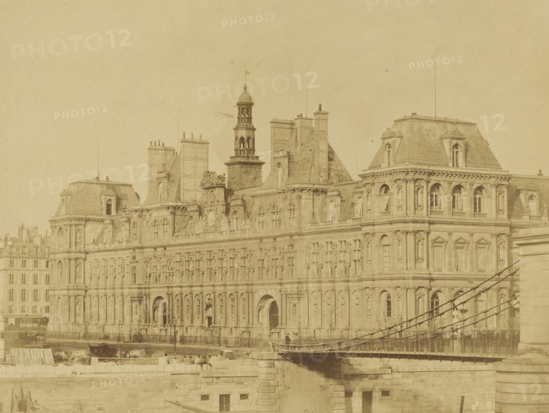 Hotel de Ville, Paris; Bisson Frères, French, active 1840 - 1864, Paris, France; 1859; Albumen silver print