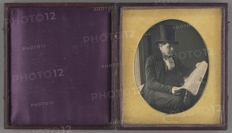 Man Reading a Newspaper; John Plumbe Jr., American, born United Kingdom, 1809 - 1857, about 1842; Daguerreotype